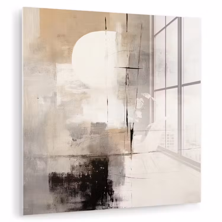 Glasbild - Abstrakt - Kunst - Grau — 1