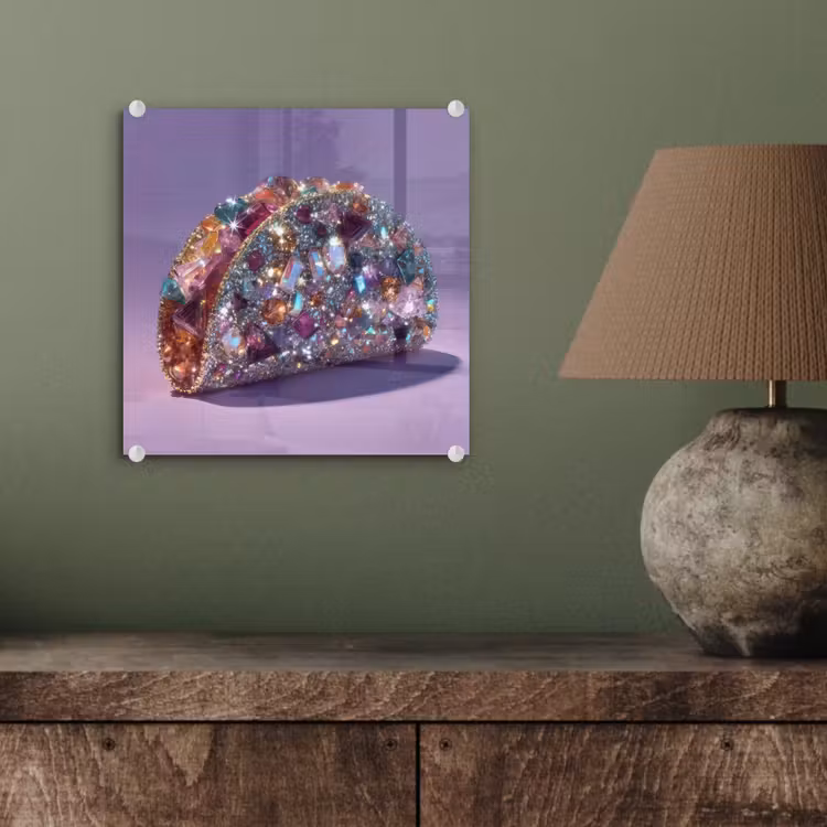 Glasbild - Edelsteine - Glitzer - Lila - Farbenfroh — 4