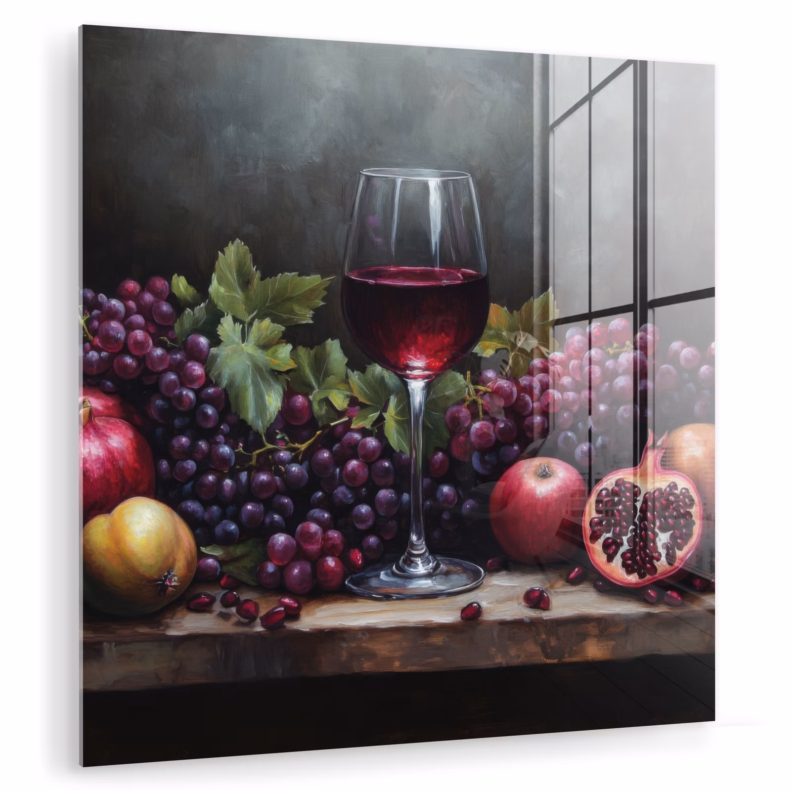 Glasbild - Wein - Obst - Stilleben — 1