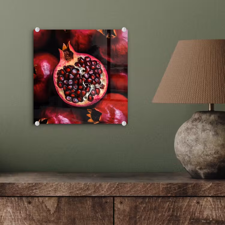 Glasbild - Granatapfel - Rot - Obst — 4