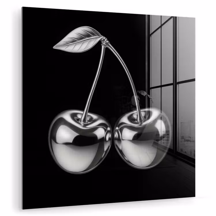 Glasbild - Kirsche - Luxuriös - Metallisch — 1