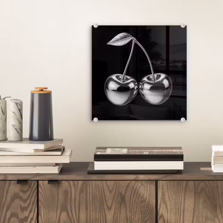 Glasbild - Kirsche - Luxuriös - Metallisch — 2