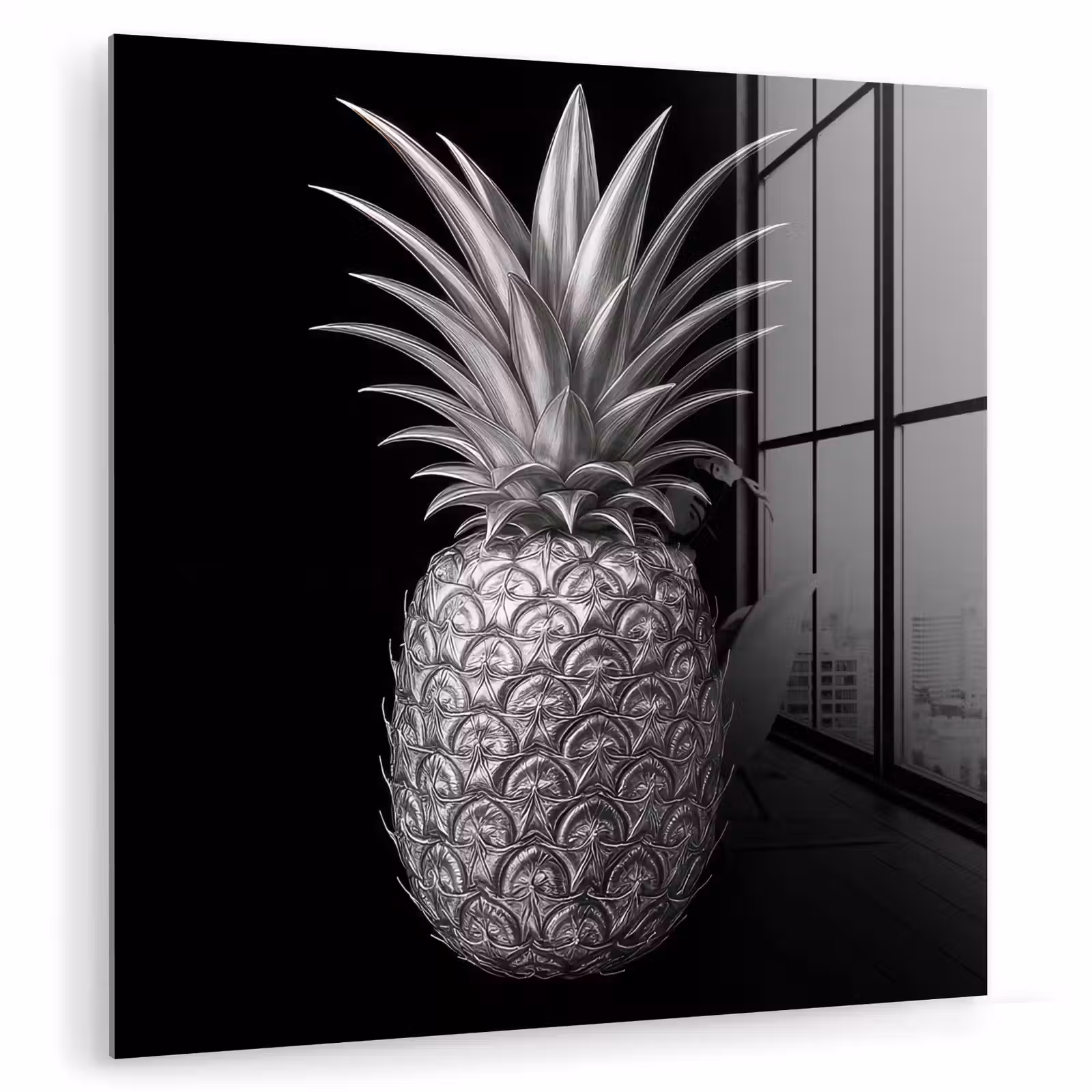 Glasbild - Ananas - Detailliert - Blätter — 1