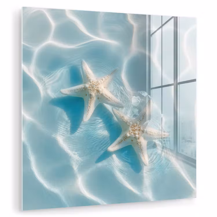 Glasbild - Seesterne - Gewelltes Wasser - Beruhigend — 1