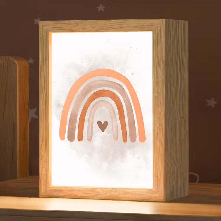 Nachtlicht Kinder - Regenbogen - Rosa - Pastellfarben - Herz — 1