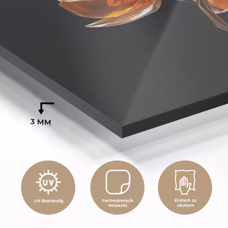 Glasbild - Blume - Orchidee - Orange — 3