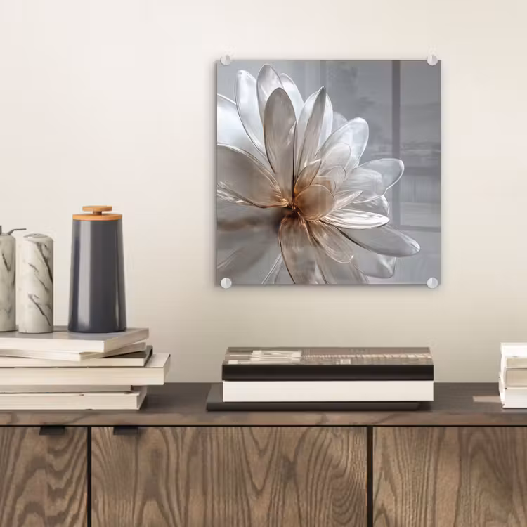 Glasbild - Blume - Weiß - Neutral — 2