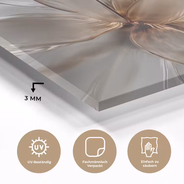 Glasbild - Blume - Weiß - Neutral — 3