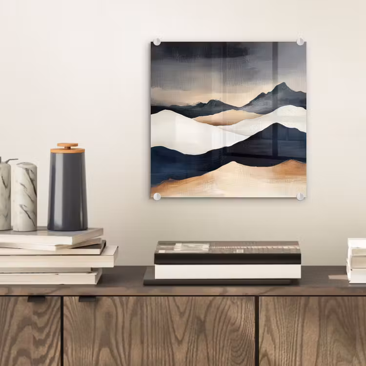 Glasbild - Berge - Dunkelblau - Landschaft — 2