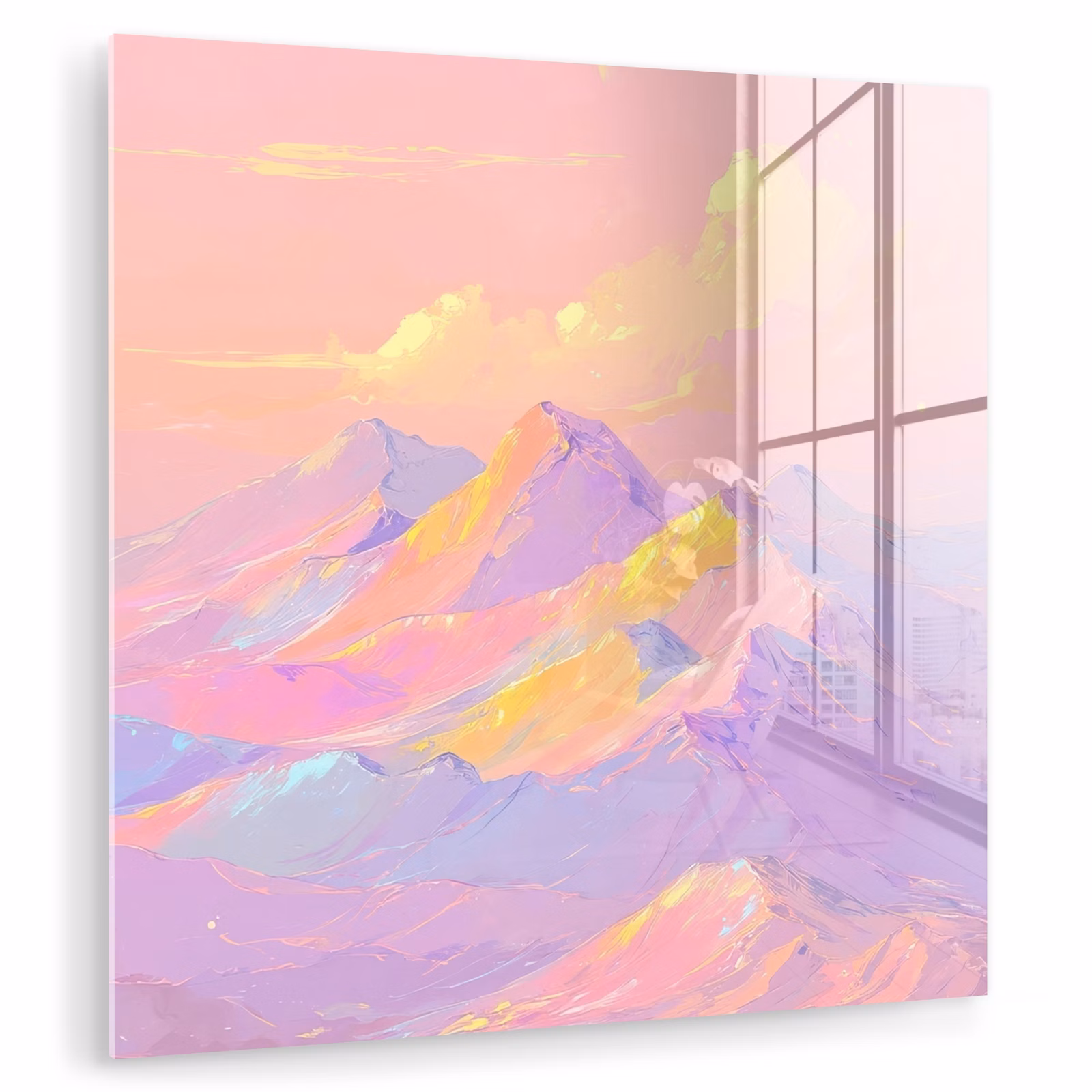 Glasbild - Berggipfel - Wolken - Verträumt — 1