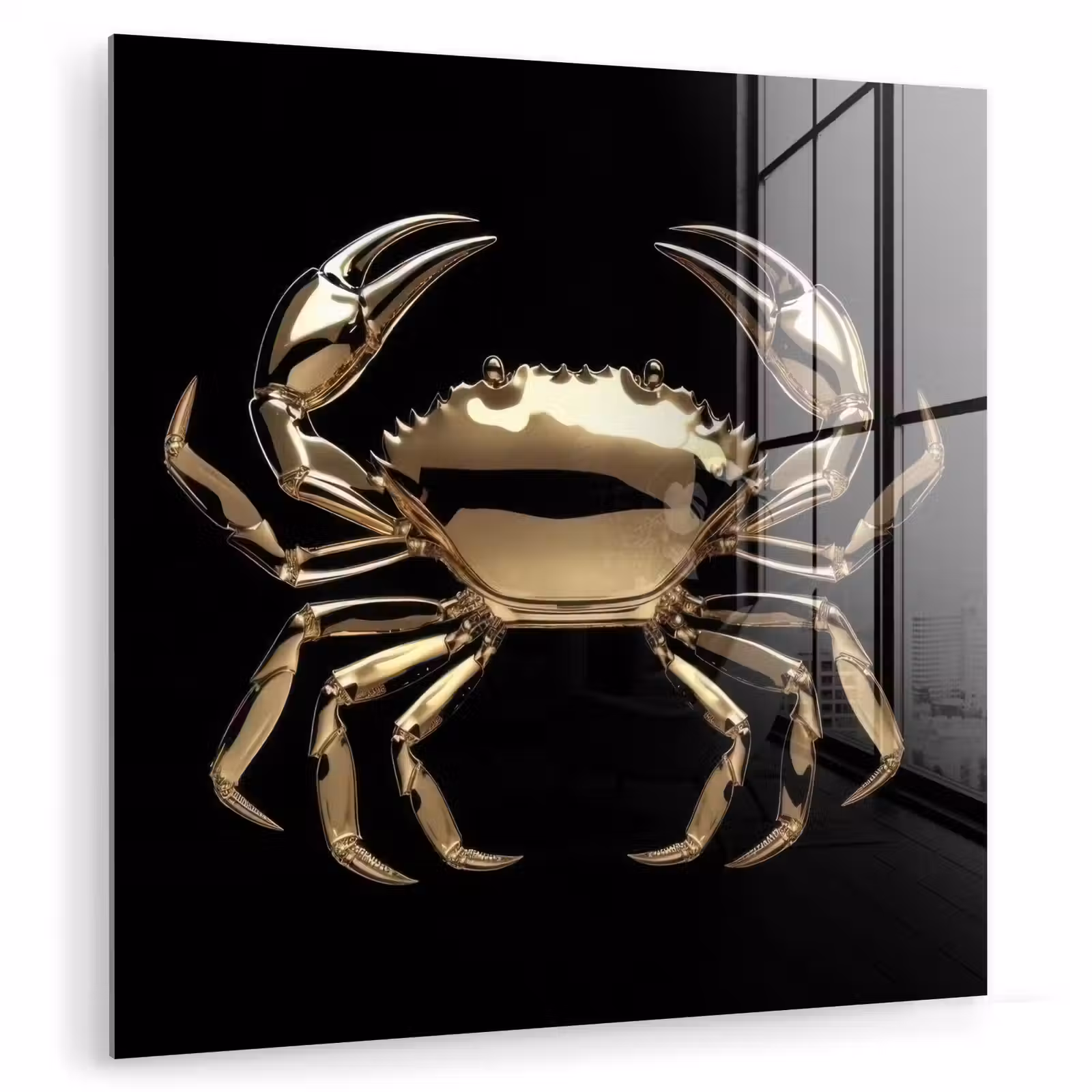 Glasbild - Gold - Krabbe - Tiere - Schwarz — 1