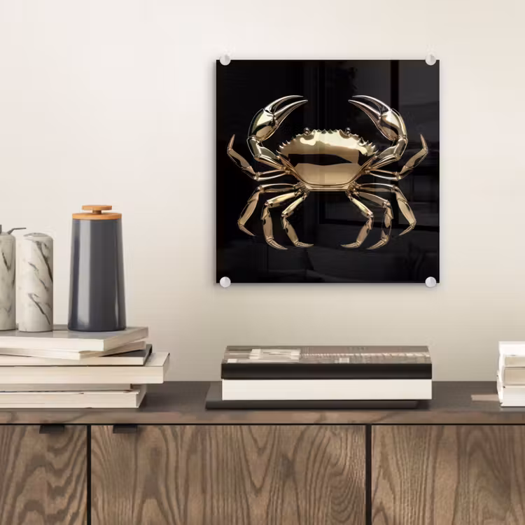 Glasbild - Gold - Krabbe - Tiere - Schwarz — 2