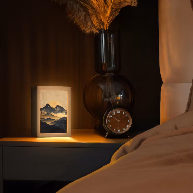 Tischlampe - Goldene Berge bei Mondschein — 2