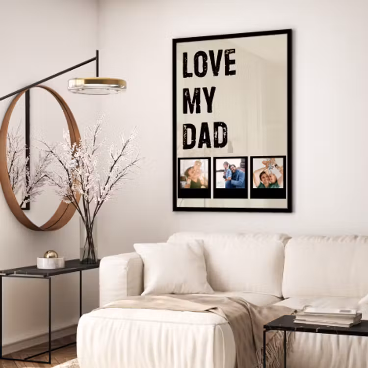 Poster mit Rahmen - Love dad 3 polaroids — 2
