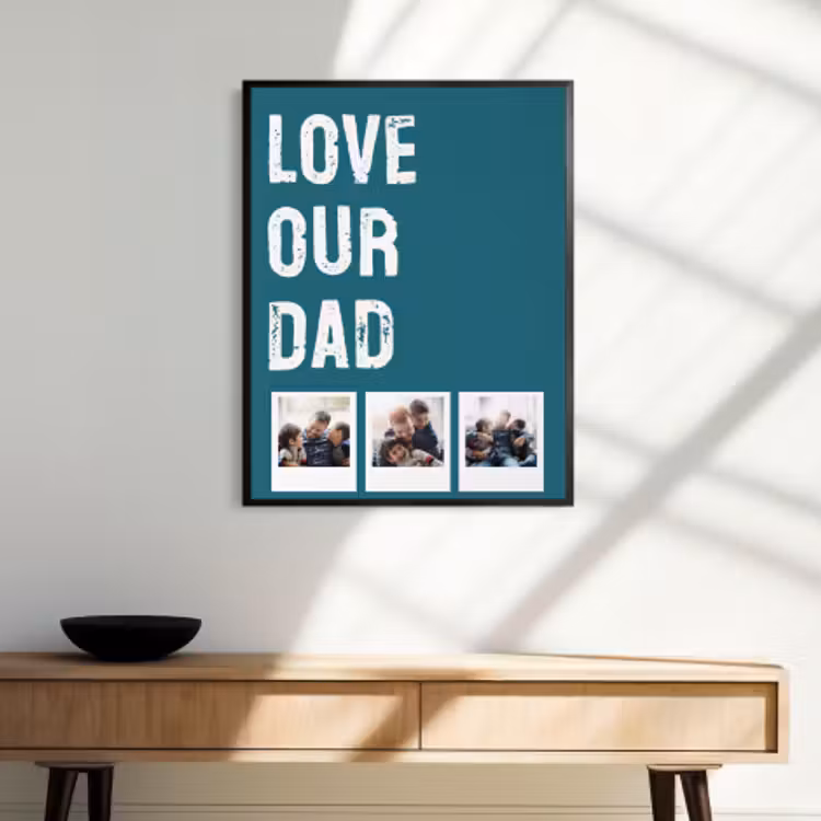 Poster mit Rahmen - Love dad 3 polaroids — 4