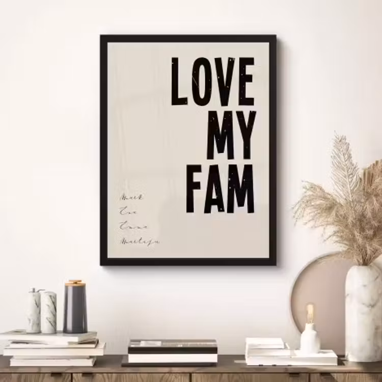 Poster mit Rahmen – Love my fam — 3