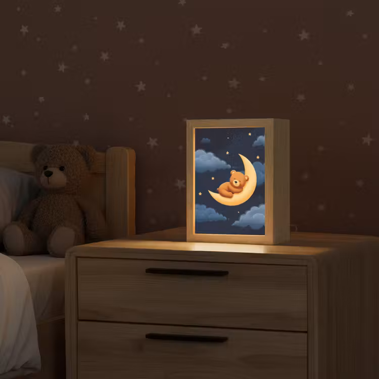 Nachtlicht Kinder - Teddybär - Mond - Wolken - Sterne — 2