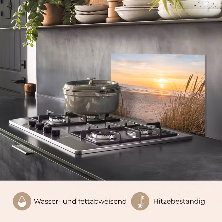 Spritzschutz Küche - Sonnenuntergang - Dünen - Meer — 3