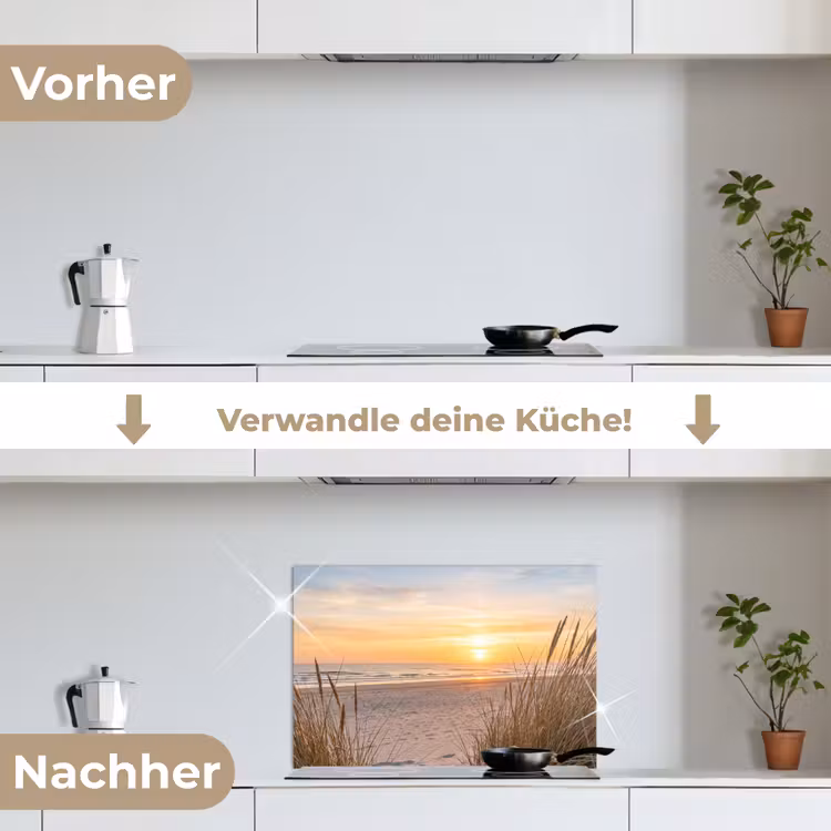 Spritzschutz Küche - Sonnenuntergang - Dünen - Meer — 7