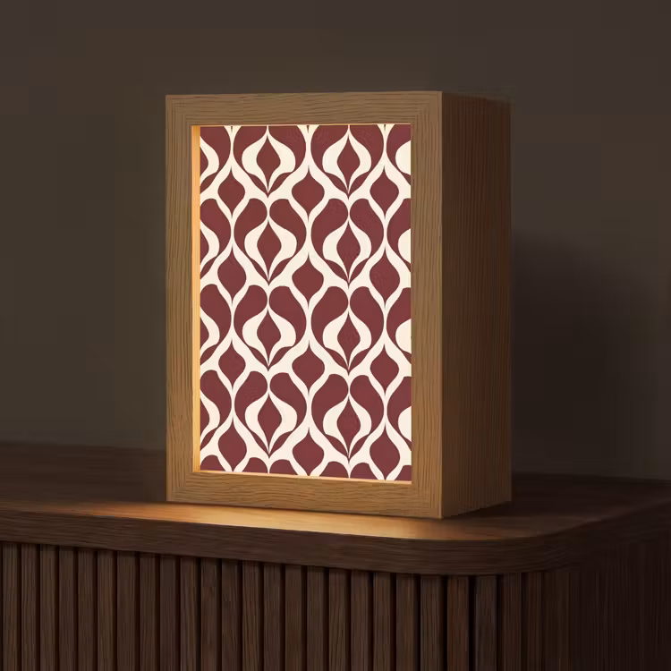 Tischlampe - Rot - Tropfenmuster - Grafik — 1