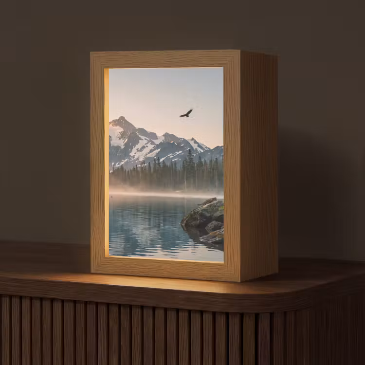 Tischlampe - Berge - Wasser - Bäume — 1