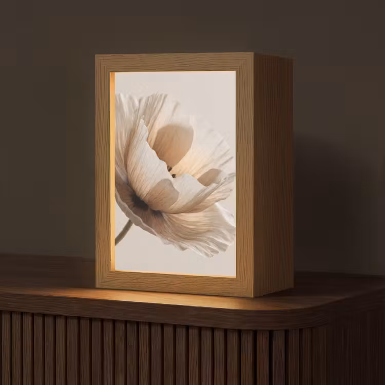 Tischlampe - Blume - Beige - Creme — 1