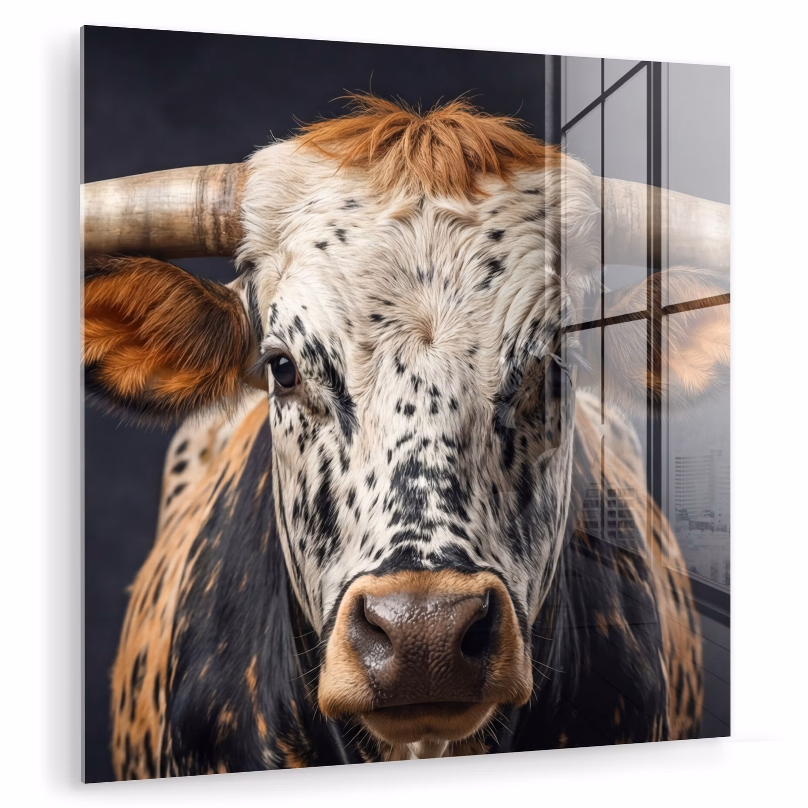 Glasbild - Taurus - Farbenfroh - Hörner — 1