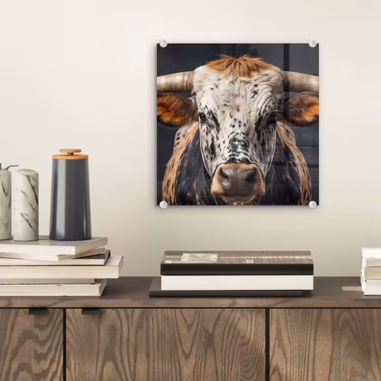 Glasbild - Taurus - Farbenfroh - Hörner — 2