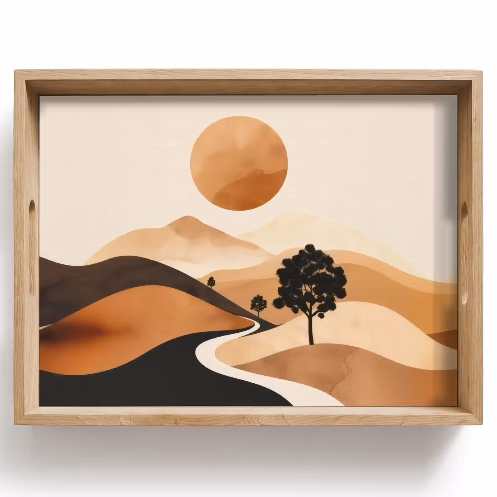 Tablett - Sonne - Hügel - Baum - Abstrakt — 1