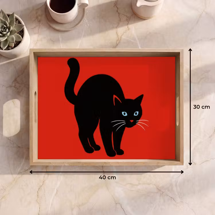 Tablett - Katze - Schwarz - Schwanz — 9