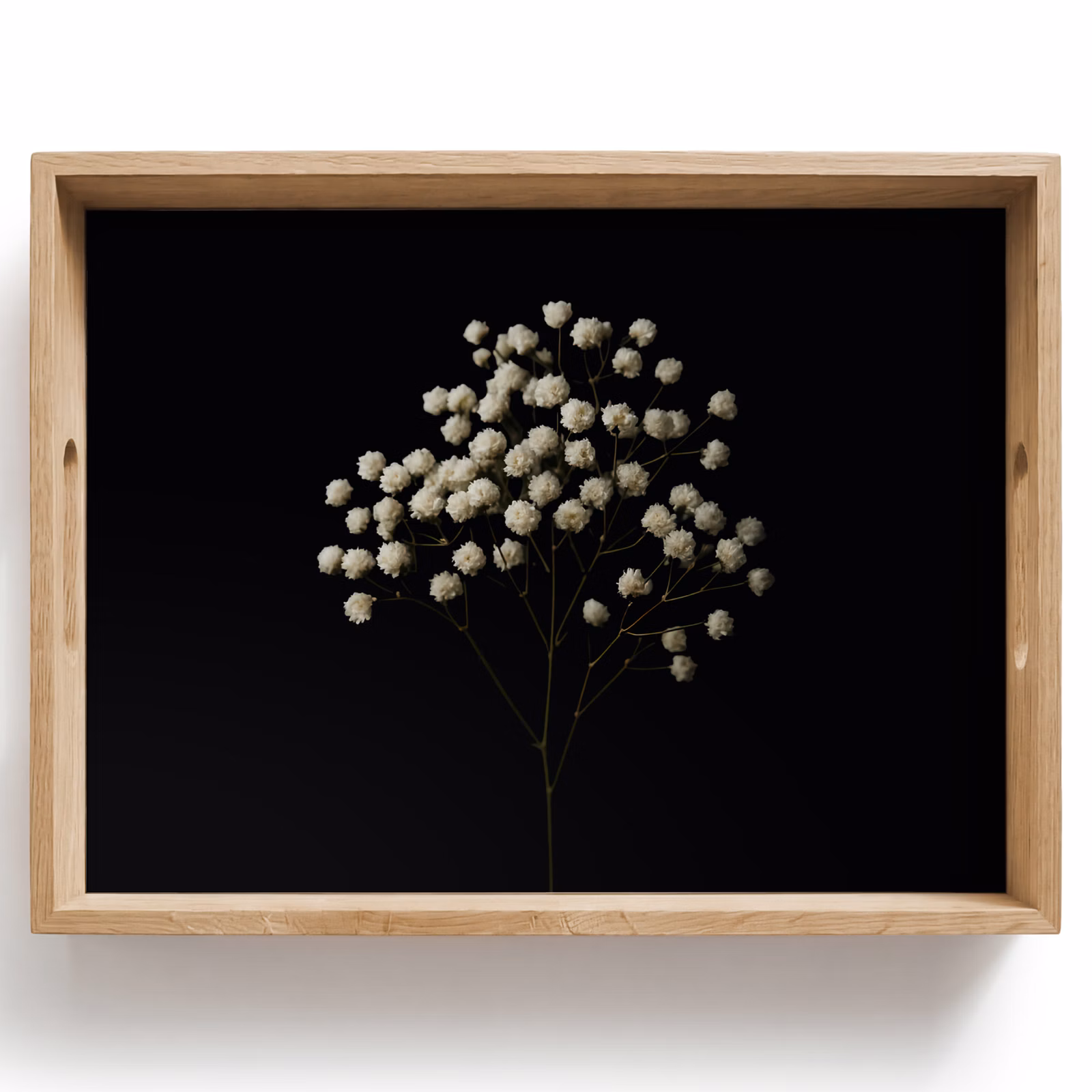 Tablett - Gipskraut - Blumen - Weiß - Minimalistisch — 1
