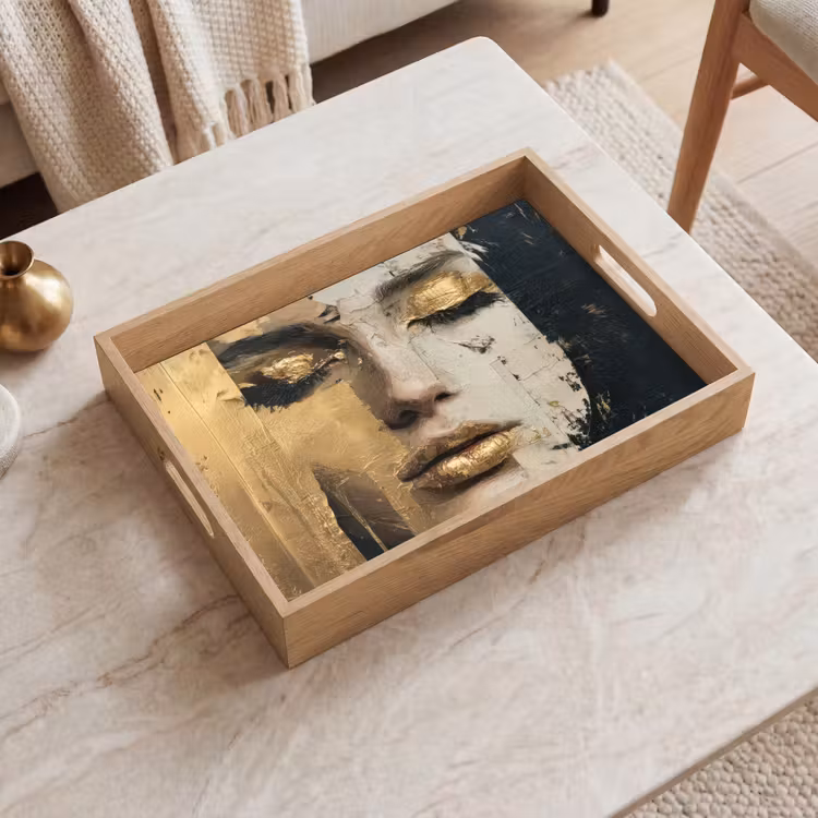 Tablett - Abstrakt - Gold - Gesicht - Lippen — 2