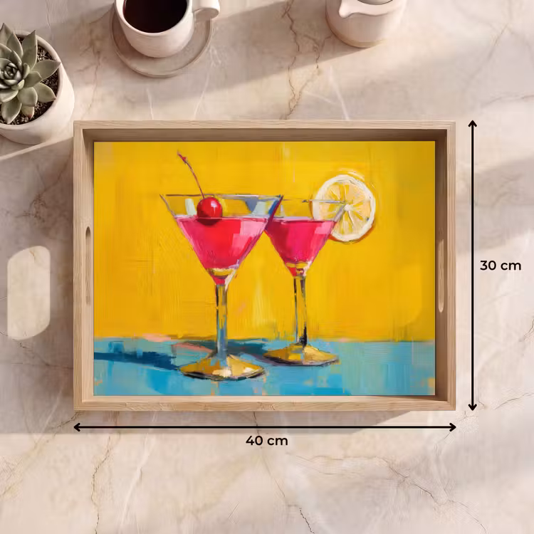Tablett - Gläser - Cocktail - Zitrone - Kirsche — 9