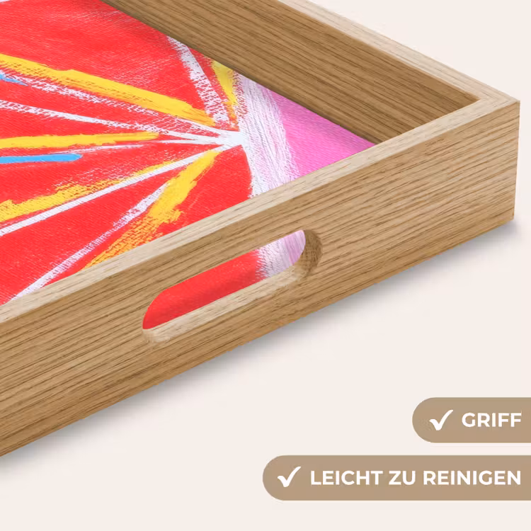 Tablett - Grapefruit - Gemalt - Rosa - Streifen — 5