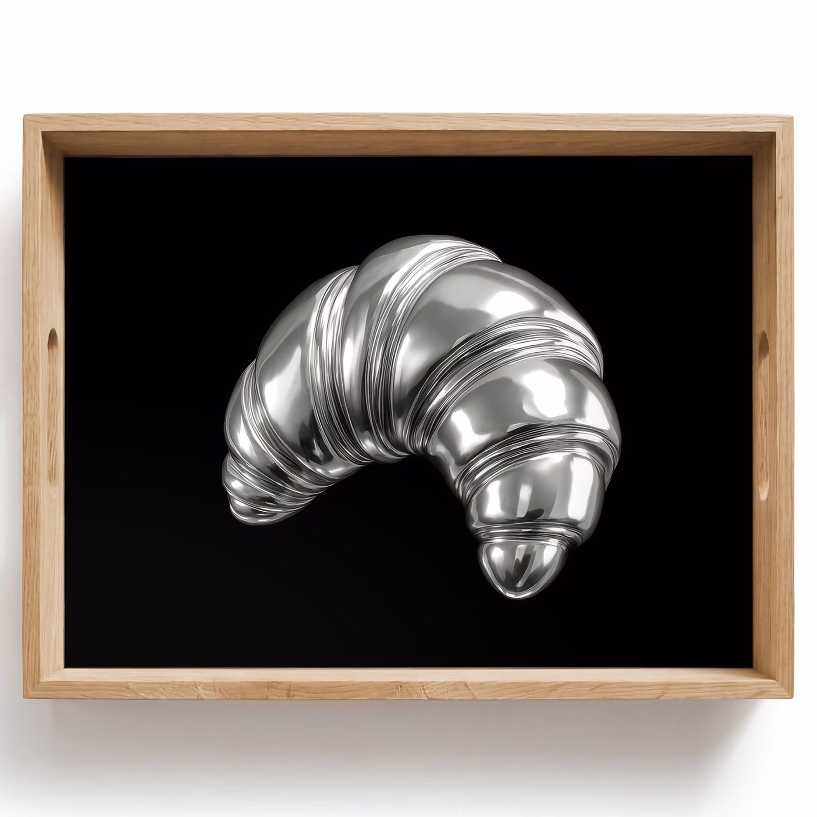 Tablett - Croissant - Metall - Silber — 1