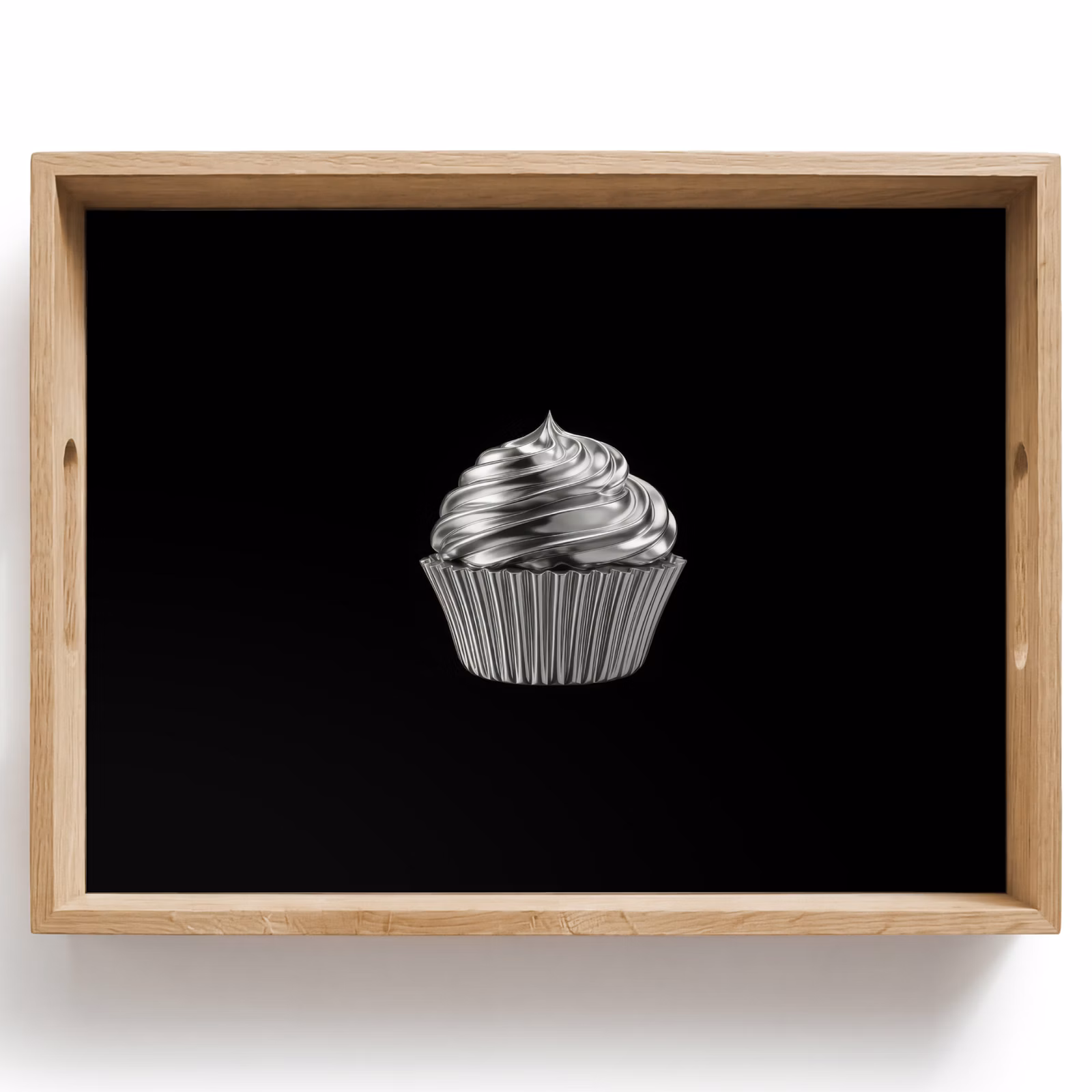 Tablett - Cupcake - Luxuriös - Silber — 1