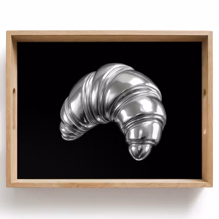 Tablett - Croissant - Metall - Silber — 1