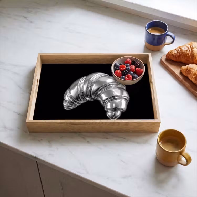 Tablett - Croissant - Metall - Silber — 4