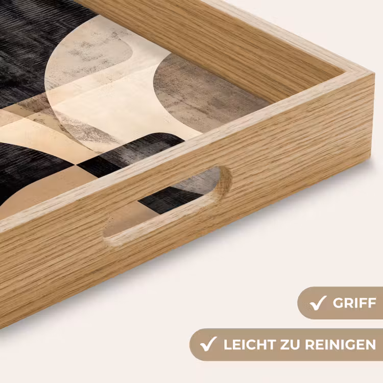 Tablett - Abstrakt - Formen - Modern - Beige — 5