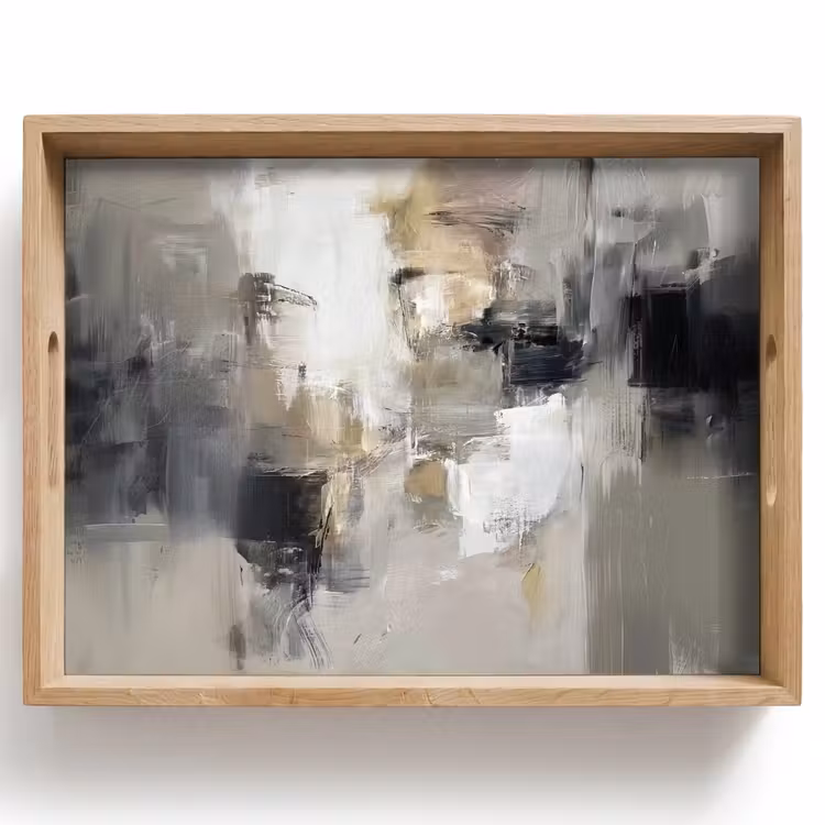 Tablett - Farbpalette - Pinselstriche - Beige - Neblig — 1