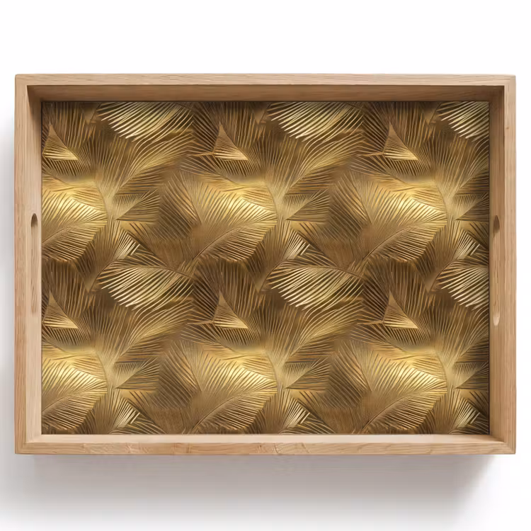 Tablett - Palme - Fächer - Gold — 1