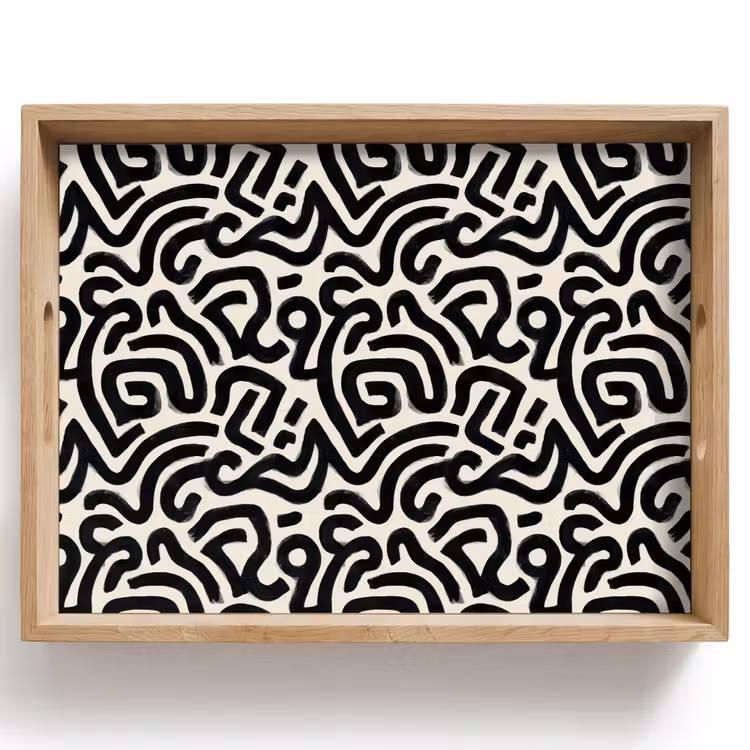 Tablett - Modern - Abstrakt - Schwarz — 1