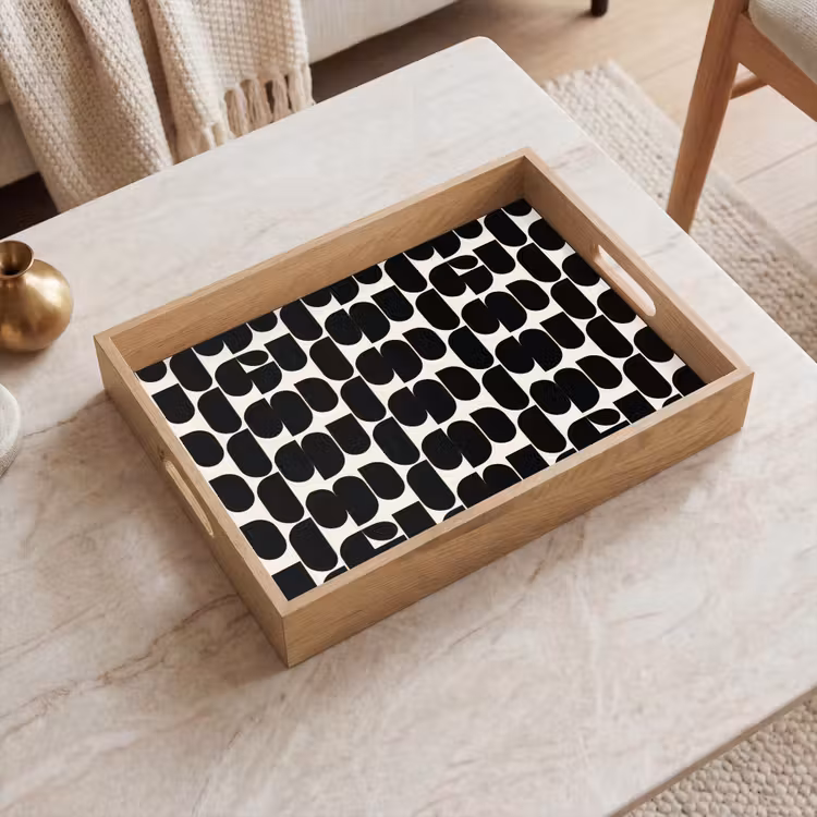Tablett - Modern - Gemustert - Schwarz — 2