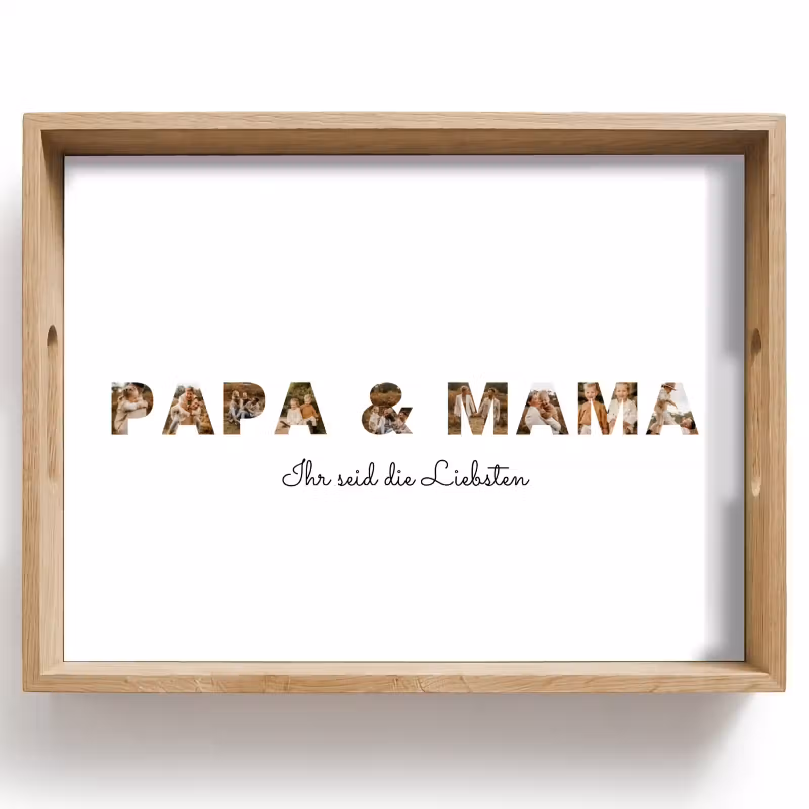 Personalisierte Tablett - Mama & Papa - Buchstaben-Collage — 1