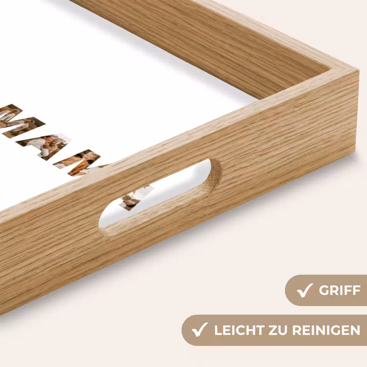 Personalisierte Tablett - Mama & Papa - Buchstaben-Collage — 5