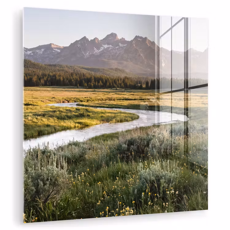 Glasbild - Berglandschaften - Fluss - Wald — 1
