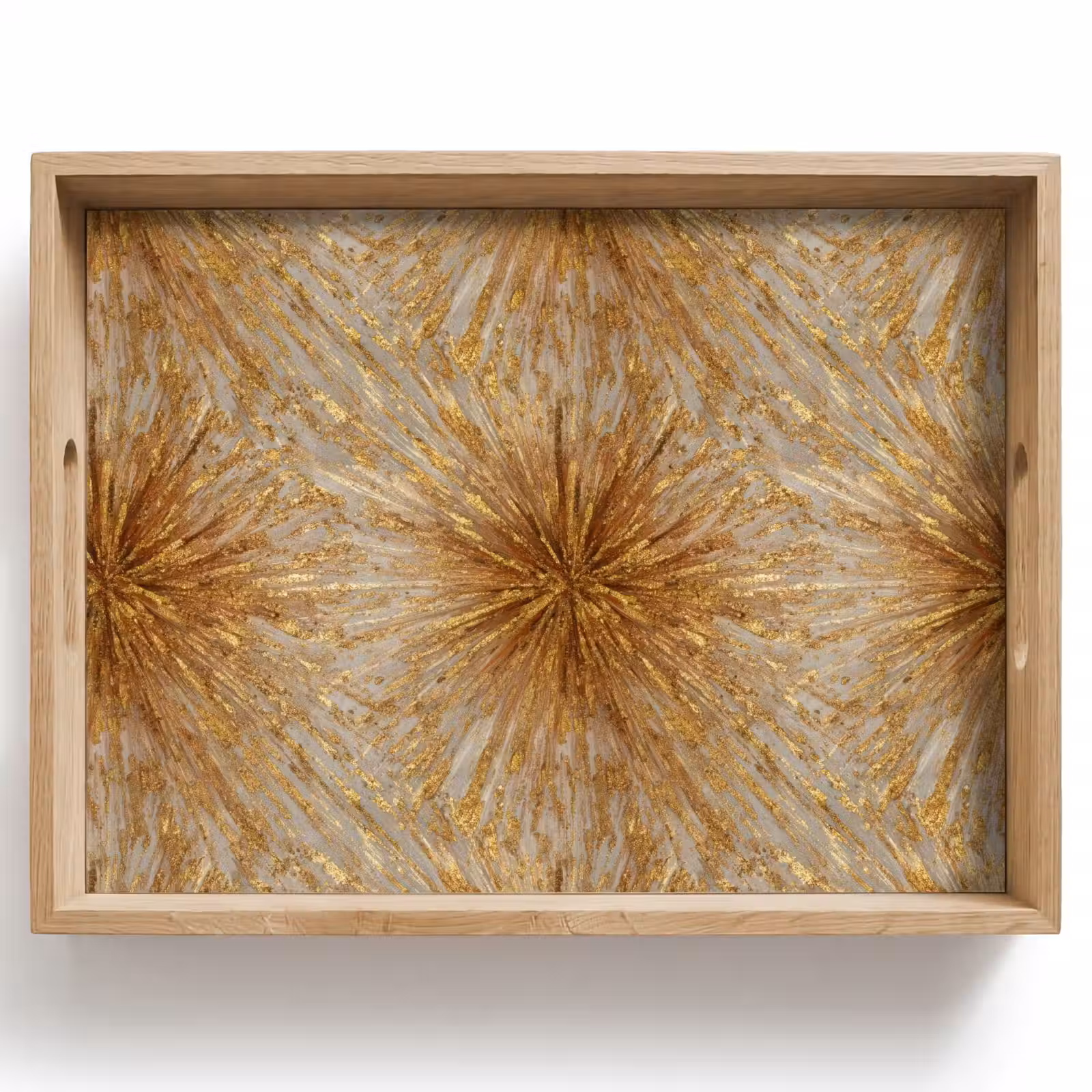 Tablett - Explosion – Abstrakt – Gold – Weiß — 1