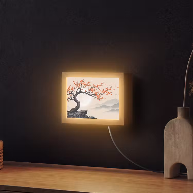 Lightbox - Wandleuchte - Asiatisch - Blüte - Rot — 2