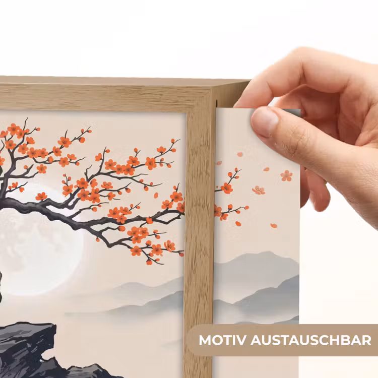 Lightbox - Wandleuchte - Asiatisch - Blüte - Rot — 6