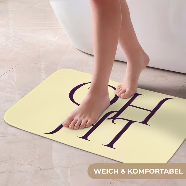 Badematte - Oh hallo - Gelb - Monogramm — 5